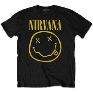 Nirvana - Gul Smiley T-skjorte (L)