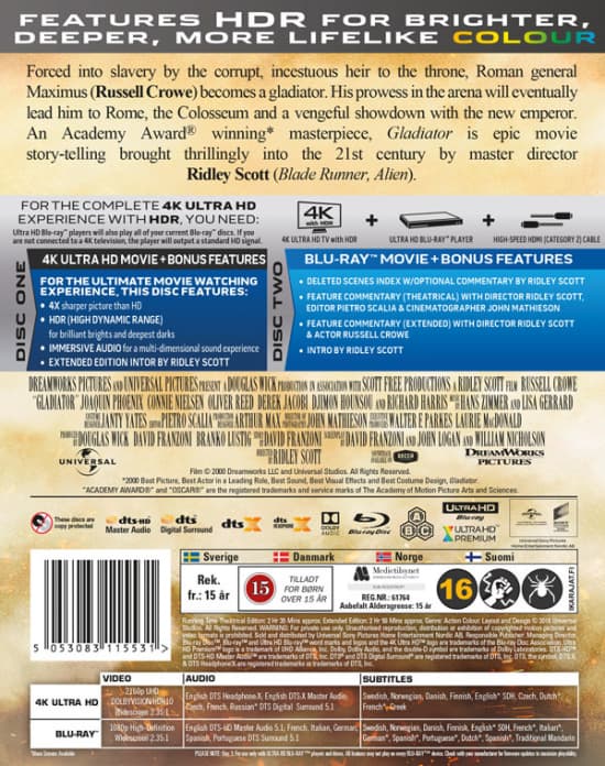 Film - Gladiator (Uhd+Bd) Uhd S-T