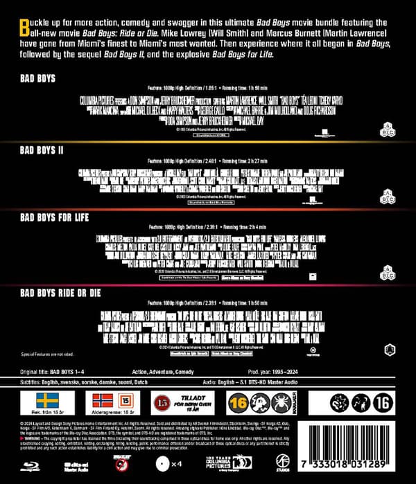 Film - Bad Boys 1-4 Box-Set (Bd)