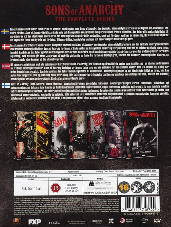 Elokuva - Sons Of Anarchy S01-S07 Dvd