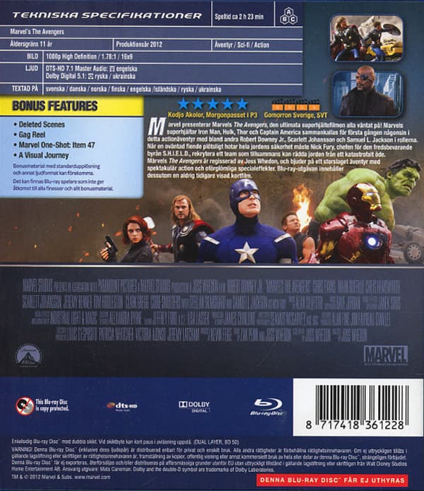 Film - The Avengers, Bd/Scandi