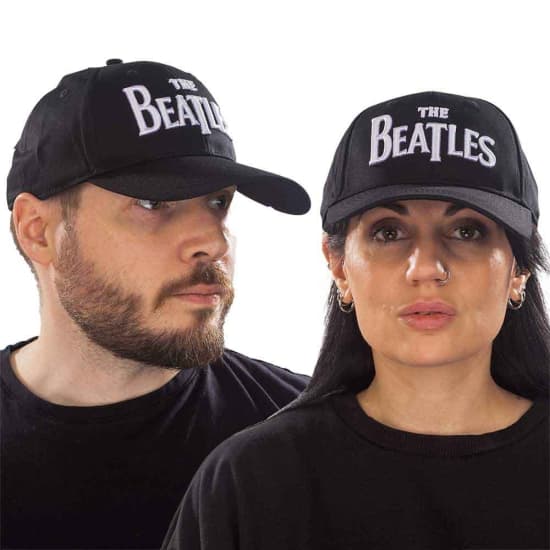 The Beatles - White Drop T Logo Baseballli