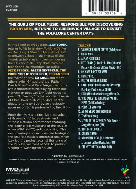 Izzy Young - Talking Folklore Center (DVD) (MusicDVD)