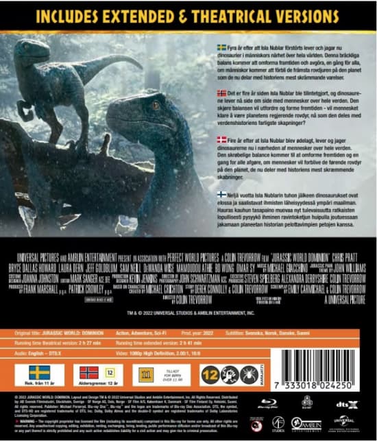 Elokuva - Jurassic World: Dominion (Bd)