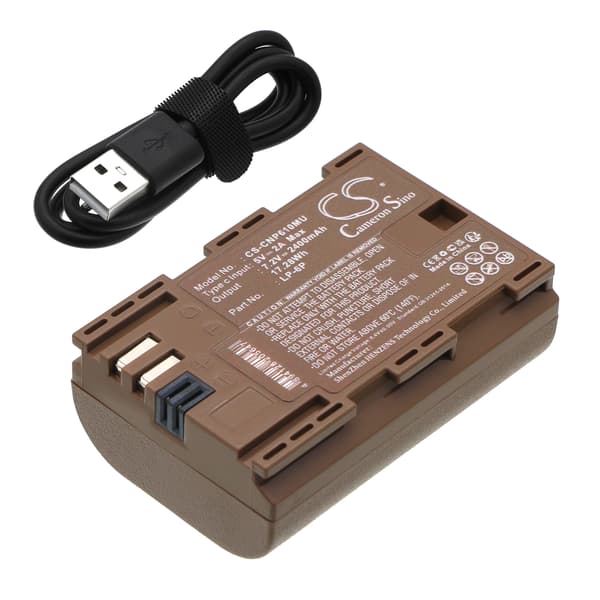 Batteri til kamera for Canon EOS 7D, EOS 6D, EOS 60D m.fl. / Kamerabatteri med USB-C