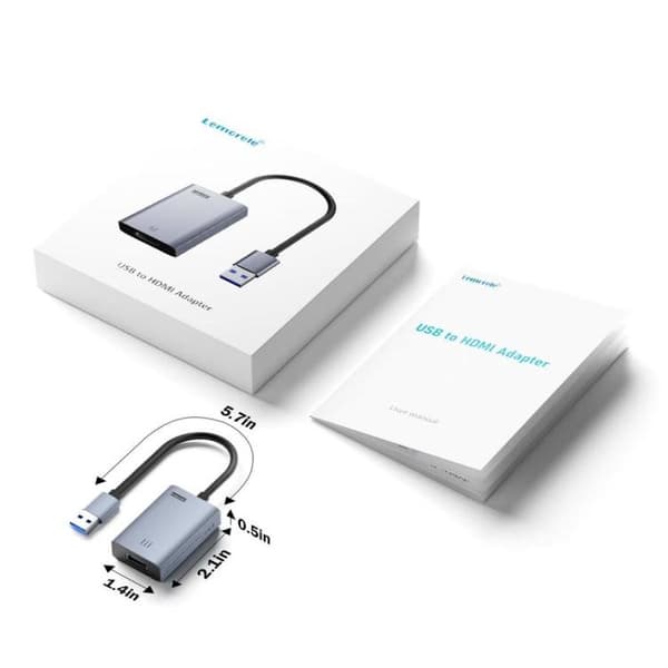 Lemorele LC06 Plus USB til HDMI-adapter / videoadapter for skjerm, TV og projektor
