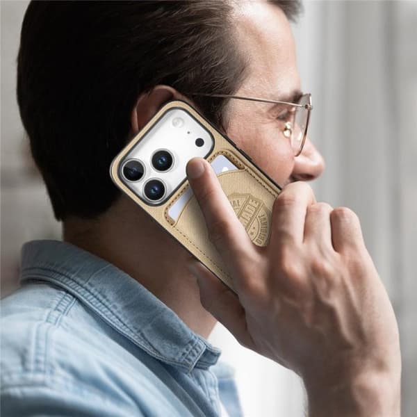 Magnetisk kunstlærveske med kortholder til iPhone 11 Pro Max - Khaki