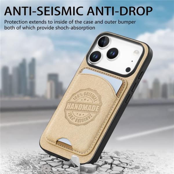 Magnetisk kunstlærveske med kortholder til iPhone 13 Pro Max - Khaki