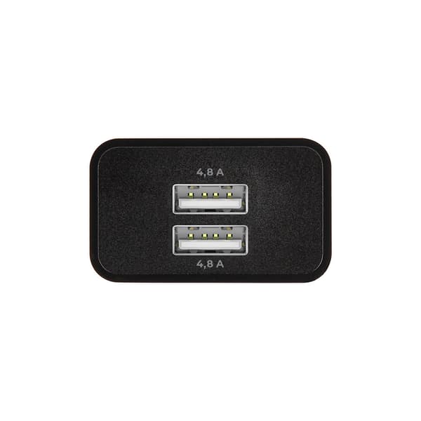 Maxlife Vegglader med 2xUSB 4,8A - Svart