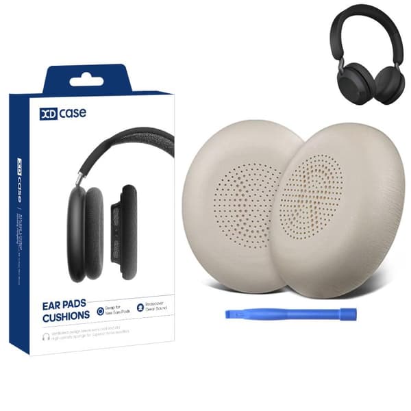 Øreputer i kunstlær til Jabra Elite 45h/Evolve2 65 - Gull