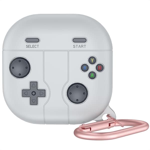 Silikonetui i retro gaming-stil til Samsung Galaxy Buds Core - Lysegrå