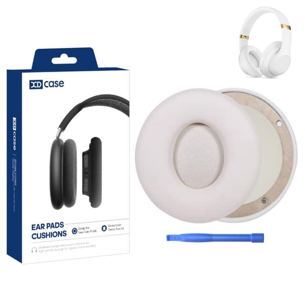 Øreputer i kunstlær til Beats Solo Pro Wireless - Hvit