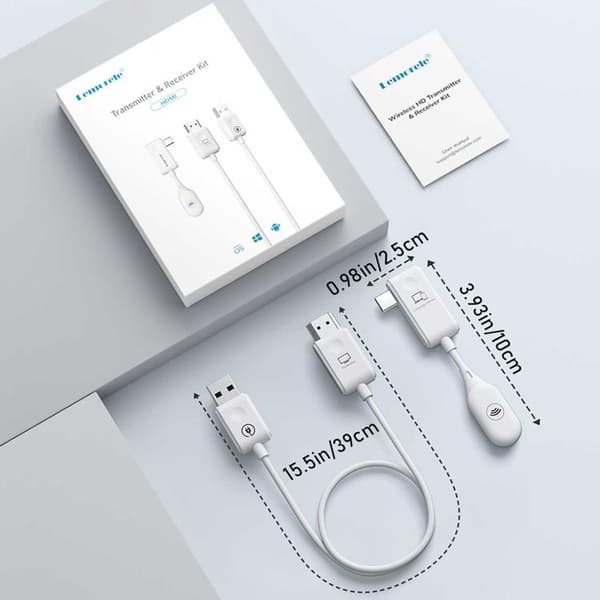 Lemorele trådløs USB-C-sender P10 for bildeoverføring 1080p 50 m / Bildesender / USB-C-adapter