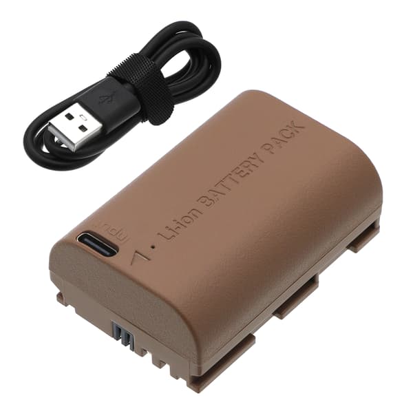 Batteri til kamera for Canon EOS 7D, EOS 6D, EOS 60D m.fl. / Kamerabatteri med USB-C