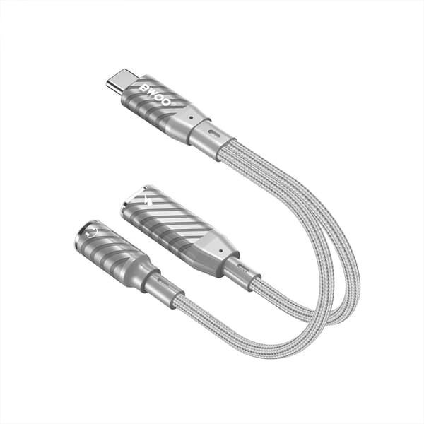 BWOO USB-adapter USB-C til USB-C og 3,5 mm for lading og lyd