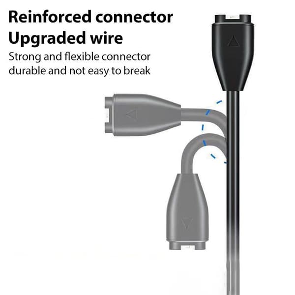 Ladekabel med USB til Garmin Fenix 8 / 7X / 6S Pro – 1 m, svart