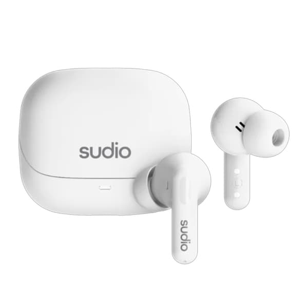 Sudio C8 true wireless in-ear-hodetelefoner / ørepropper med ANC og Bluetooth 5.4 – Hvit