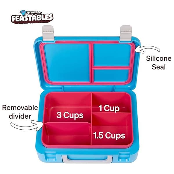 MrBeast Feastables bentoboks / matboks for barn / lunsjboks med rom