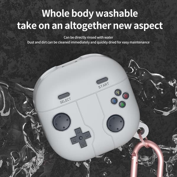 Silikonetui i retro gaming-stil til Samsung Galaxy Buds Live - Lysegrå
