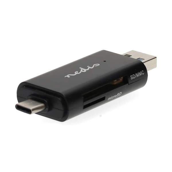 Nedis USB 3.2 Gen1-kortleser med USB-C og USB-A for SD og microSD
