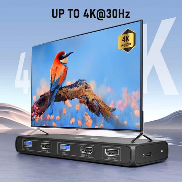 Lemorele KVM-switch G98 for deling av skjerm, tastatur og mus / KVM-switch / Dataswitch