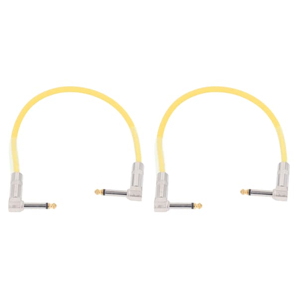 2ST 12 tums gitarrjumper 1/4 tums plugg gitarr effektpedalkabel ren koppar musikinstrumentkablar gul