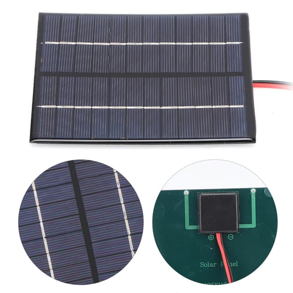 2W 12V solpanel polykristallin kisel DIY bärbar utomhusladdare med klämma