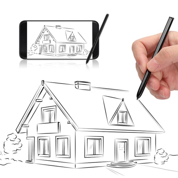Touch Screen Skrivepen Indbygget Elektromagnetisk Passer til Samsung Galaxy Note 10 Sort Hvid (Sort)