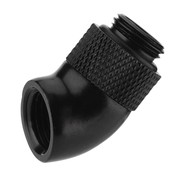 G1/4\" Gevind 45 Graders Bøjning Vinkel Roterende Fitting Adapter til CPU Vandkøling Sort