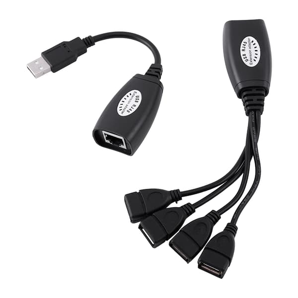 4 porte USB 2.0 til RJ45 Hub Ethernet forlænger netværksadapterkabel