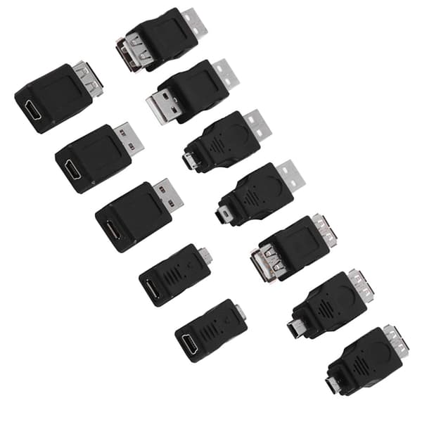 Pakke med 12 stk. Flere USB2.0-adaptere Micro/Mini Han-Hun-konvertere Stik