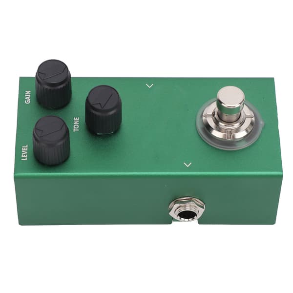 Gitarr Overdrive Effektpedal Mini Aluminiumlegering med Drive Level Tone Kontrollrattar för Elbas