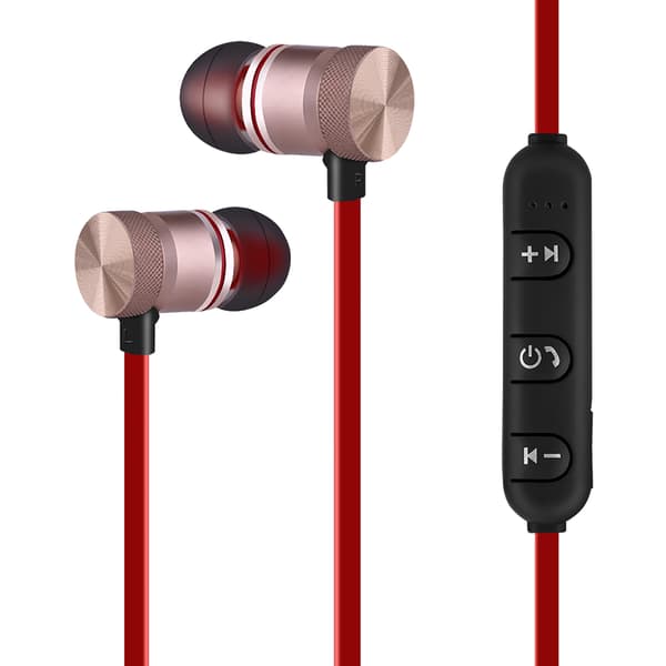 Magnet Trådløs Bluetooth Sportsøretelefon Headset Hovedtelefon til iPhone Android Guld