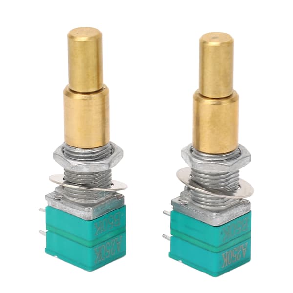 2 st gitarrpotentiometer med dubbel precision, roterande potentiometer i mässing för ersättning