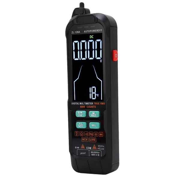 Digitalt multimeter 6000 tællinger DC AC strøm voltmeter tester kapacitans Ohm diode multimeter strømførende ledning tester værktøjer 600V