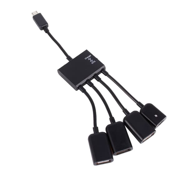 4-porttinen Micro USB Host OTG -keskitinsovitinkaapeli Android-tabletille ja älypuhelimelle
