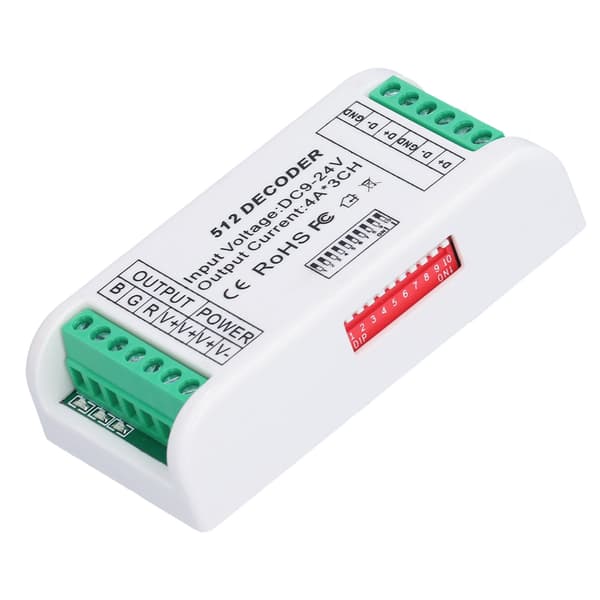 3 kanaler LED-avkodare Strip Controller RGB Controller DMX512 Konstant spänningskontroll 9-24V