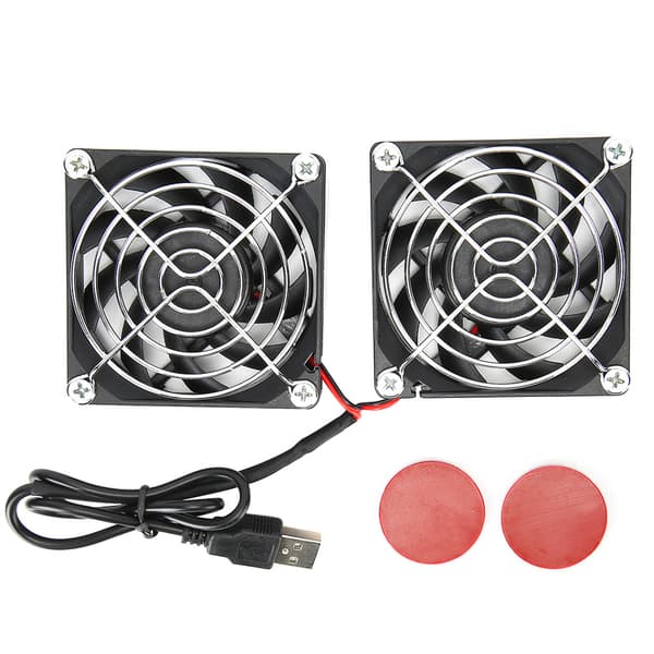 5V USB Strøm Køling Dobbelt Ventilator Router Varmeafledning Køler til ASUS RTAC68U AC86U EX6200 Tengda AC15