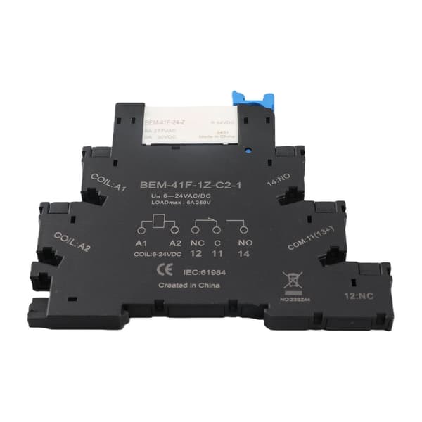 DC-styret AC ultratyndt solid state-relæ, DIN-skinne SPDT 6A 6-24V spole, kompakt modul