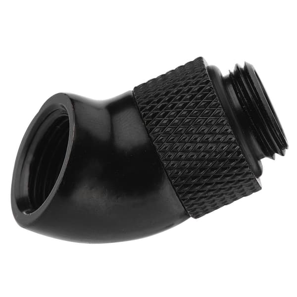 G1/4\" Gevind 45 Graders Bøjning Vinkel Roterende Fitting Adapter til CPU Vandkøling Sort