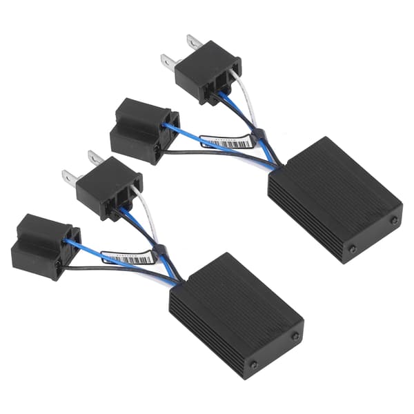 2 stk. LED-forlygtedecoder i aluminium, anti-flimmer fejlcanceller, universel ledningsnet