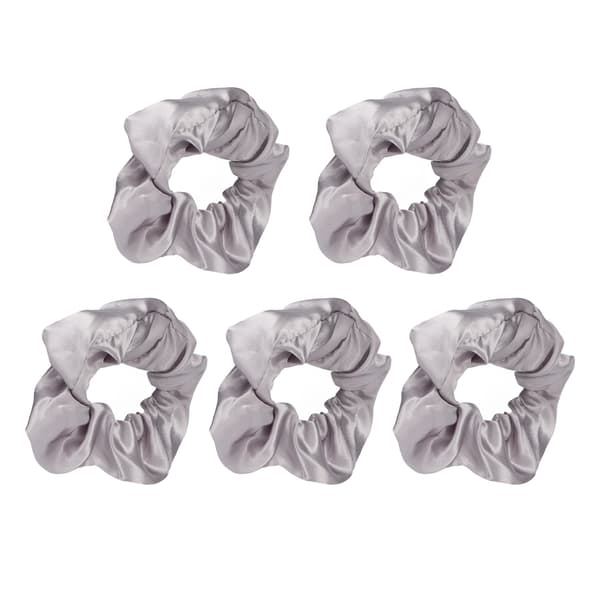 5 stk. lysende scrunchies, lysende grå satin elastisk glød i mørket hår scrunchy til kvinder