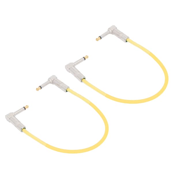 2ST 12 tums gitarrjumper 1/4 tums plugg gitarr effektpedalkabel ren koppar musikinstrumentkablar gul