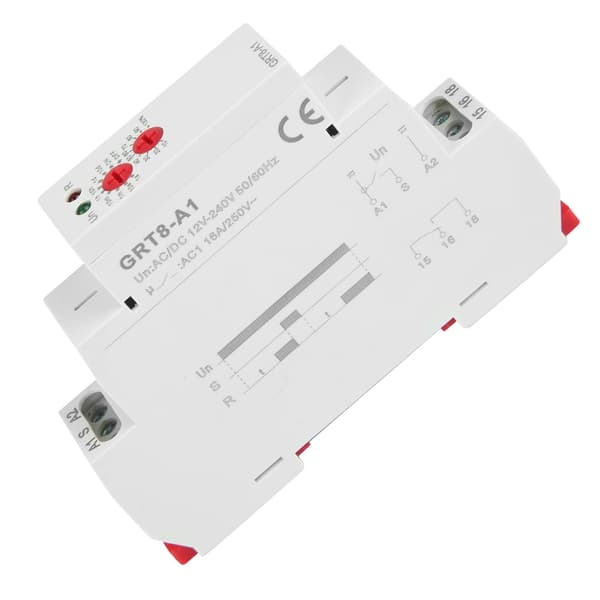 GRT8-A1 Mini Fördröjningsrelä, DIN-skena, AC/DC 12-240V, 1-pack