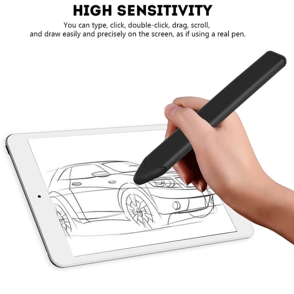 Universal Erstatning Flad Kapacitiv Touch Screen Stylus Pen til iPhone/Blackberry Sort