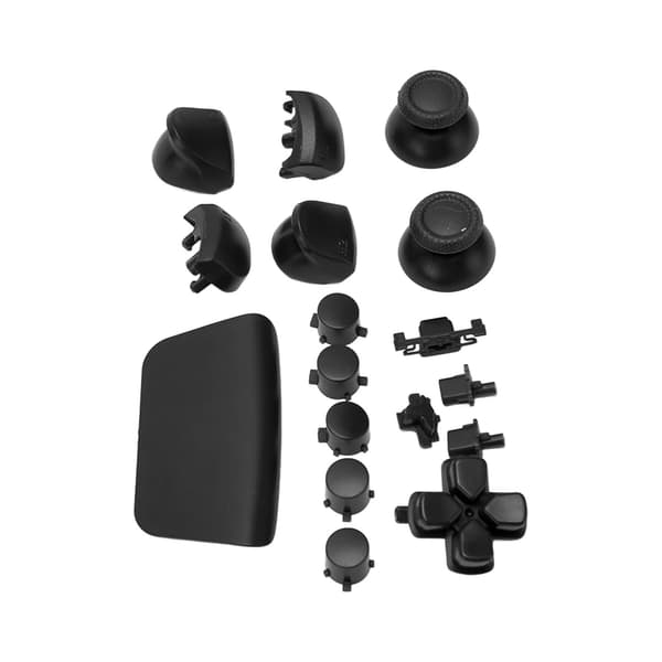 16 stk. udskiftningsknapper til PS5-gamepad, udskiftnings-thumbstick-udløserknapper til PS5-controller, sort