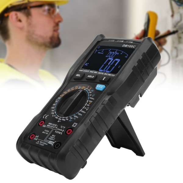DM100C Digital Tangamperemeter True RMS 10A/999.9V Tester til Elektrikere