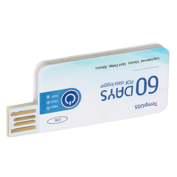 TempU05 Engangstemperaturdatalogger Engangs USB-temperaturmåler PDF-rapport