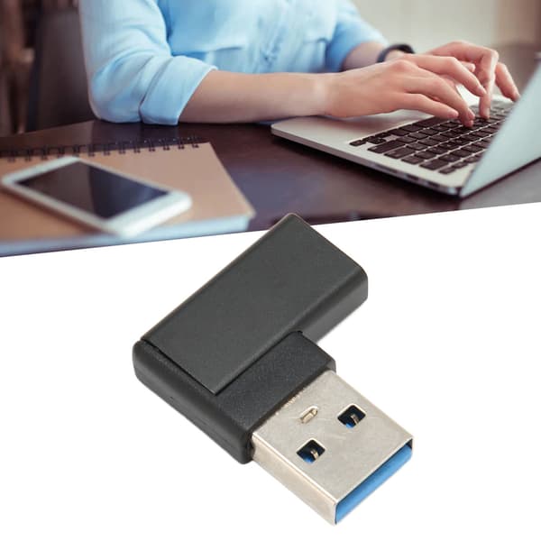 Retvinklet USB til USB C-adapter 90 graders Plug and Play USB 3.0 A til USB C-adapter til bærbare computere Telefon PC