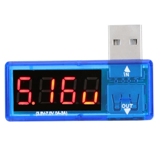 2 stk. USB-strømmåler tester voltmeter amperemeter LCD-display spændingsstrømdetektor til telefonopladning, blå